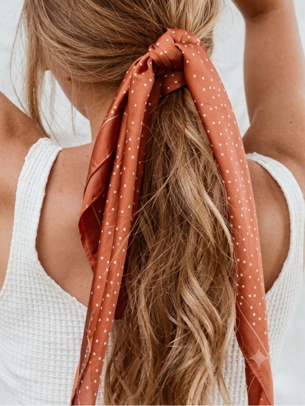 Princess Polly Rust Polka Dot Hair Scarf